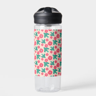 pattern_8_camellia and bird_2 water bottle