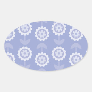 Pattern Abstract Art purple Floral Flowers Oval Sticker