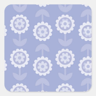 Pattern Abstract Art purple Floral Flowers Square Sticker