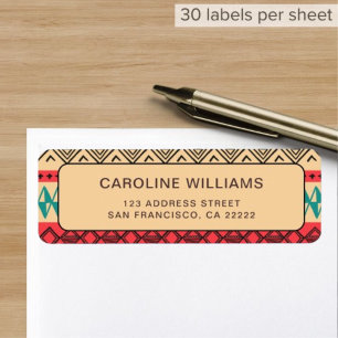 Pattern Abstract Boho Vintage Return Address Label