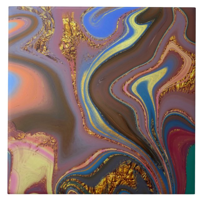 pattern abstract brown ceramic tile (Front)