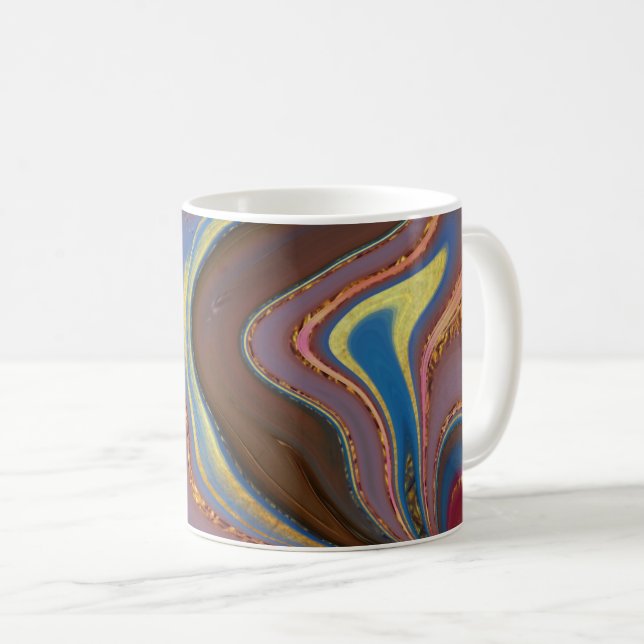 pattern abstract brown coffee mug (Front Right)