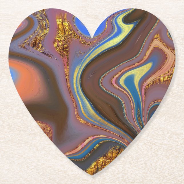 pattern abstract brown paper coaster (Front)
