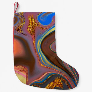pattern abstract brown small christmas stocking