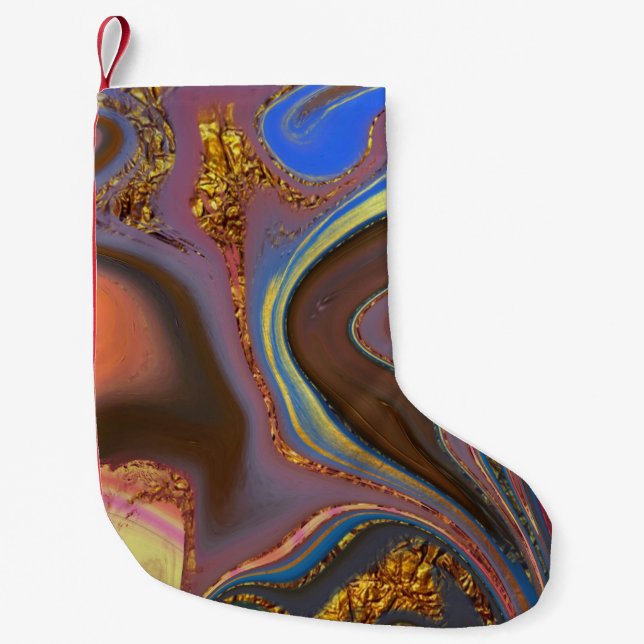 pattern abstract brown small christmas stocking (Front)