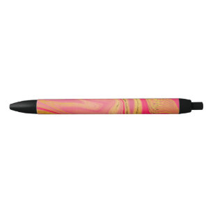 pattern abstract marbled black ink pen