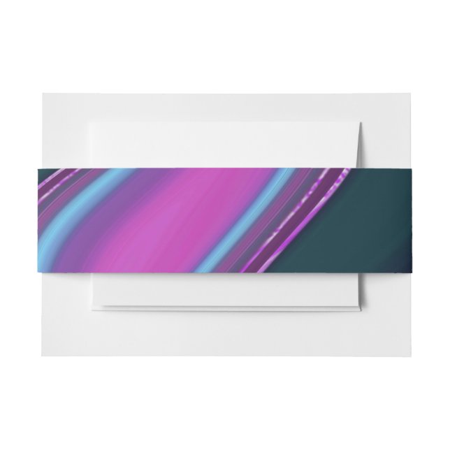 pattern abstract marbled invitation belly band (Front Example)