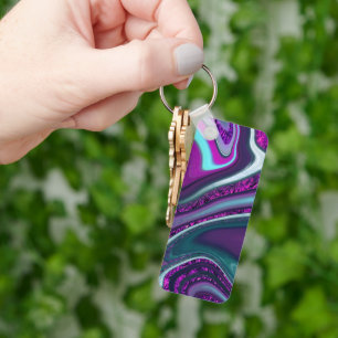 pattern abstract marbled key ring