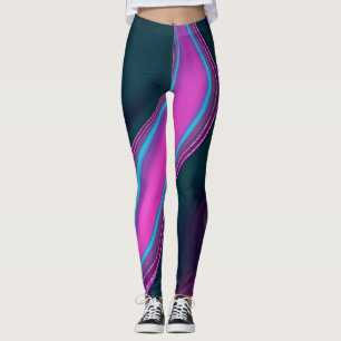 pattern abstract marbled leggings
