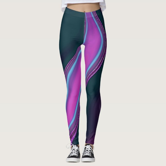 pattern abstract marbled leggings (Front)