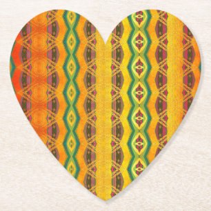 pattern abstract orange paper coaster
