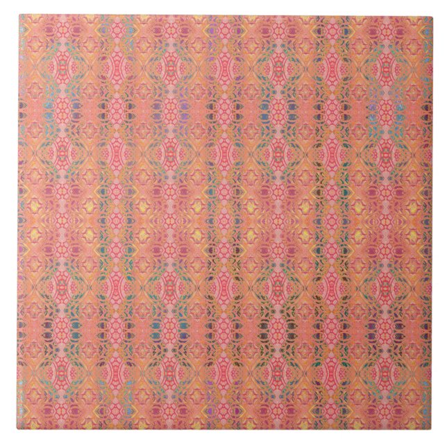 pattern abstract pink ceramic tile (Front)