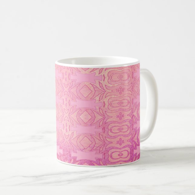 pattern abstract pink coffee mug (Front Right)