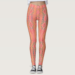 pattern abstract pink leggings