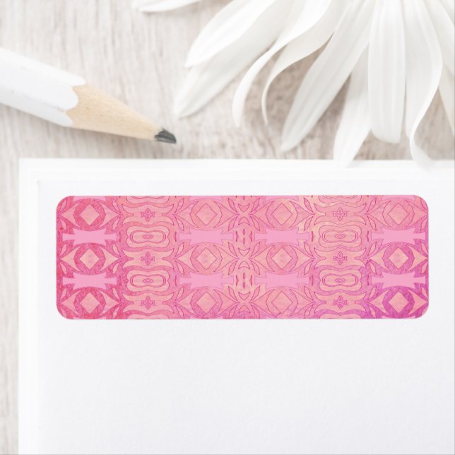 pattern abstract pink return address label (Insitu)