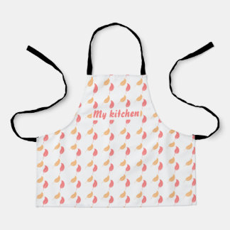 Pattern All-Over Print Apron Yellow Pink Leaves