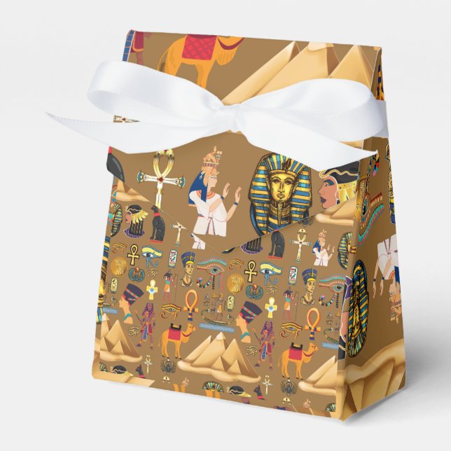 Pattern Ancient Egyptian Hieroglyphic Symbol  Favour Box (Front Side)