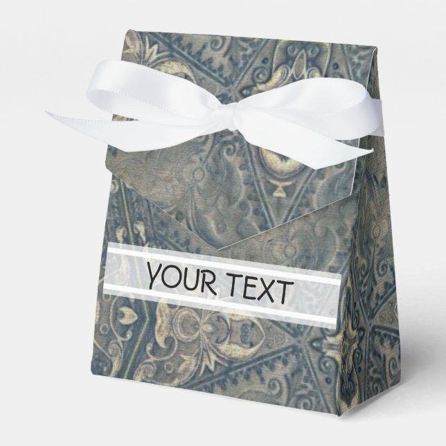 Pattern - antique style + your text favour box (Front Side)