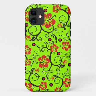 Pattern Art - Hibiscus Gecko - make your own back iPhone 11 Case