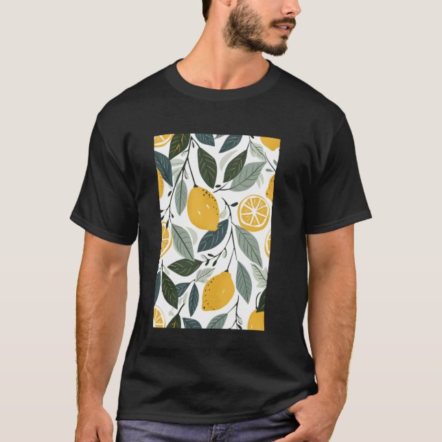 Pattern Art Lemon Fruit Minimalist T-Shirt (Front)