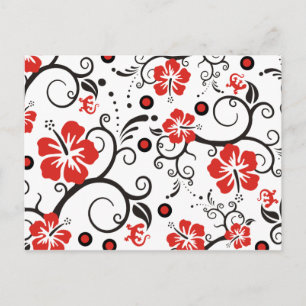 Pattern ARTs - hibiscus decor Postcard