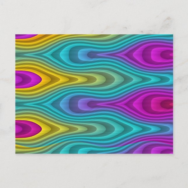 Pattern ARTs - stripes 3D coloured 19 Postcard (Front)