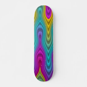Pattern ARTs - stripes 3D coloured 19 Skateboard