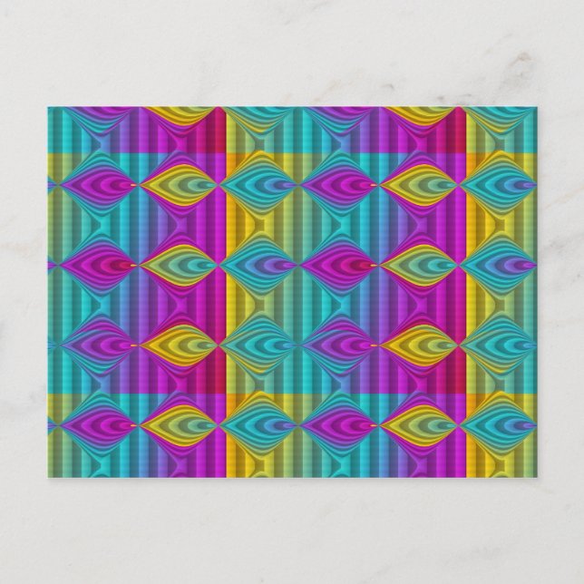 Pattern ARTs - stripes 3D coloured 21 Postcard (Front)