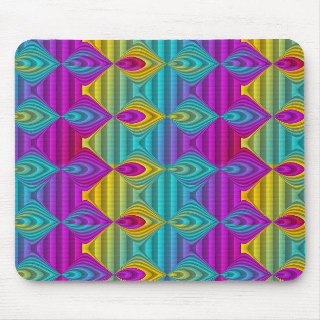 Pattern ARTs - stripes 3D coloured 22 Mouse Pad (Front)