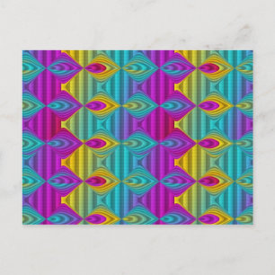 Pattern ARTs - stripes 3D coloured 22 Postcard