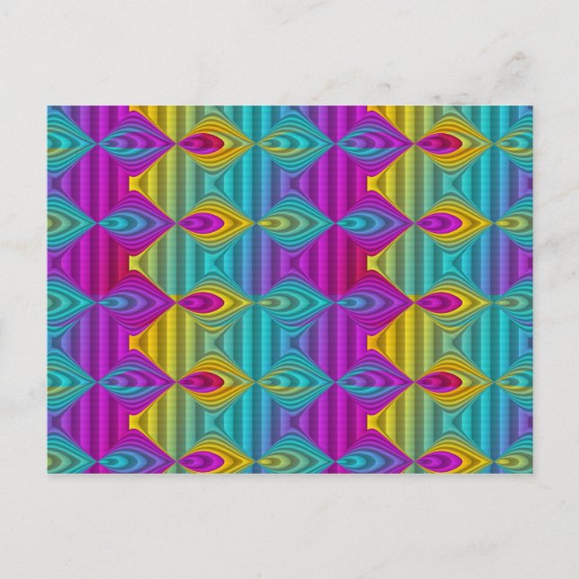Pattern ARTs - stripes 3D coloured 22 Postcard (Front)
