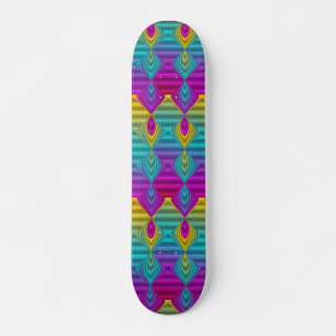 Pattern ARTs - stripes 3D coloured 22 Skateboard