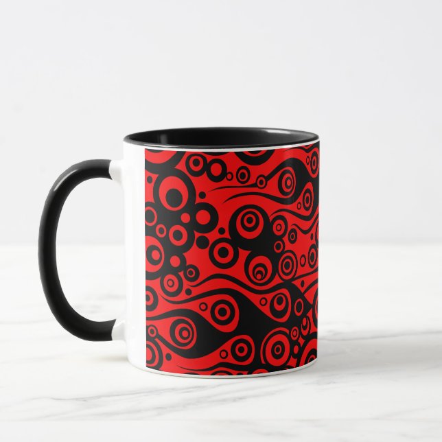 Pattern ARTs - Tattoo circle flames | fire red Mug (Left)