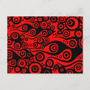 Pattern ARTs - Tattoo circle flames fire red Postcard