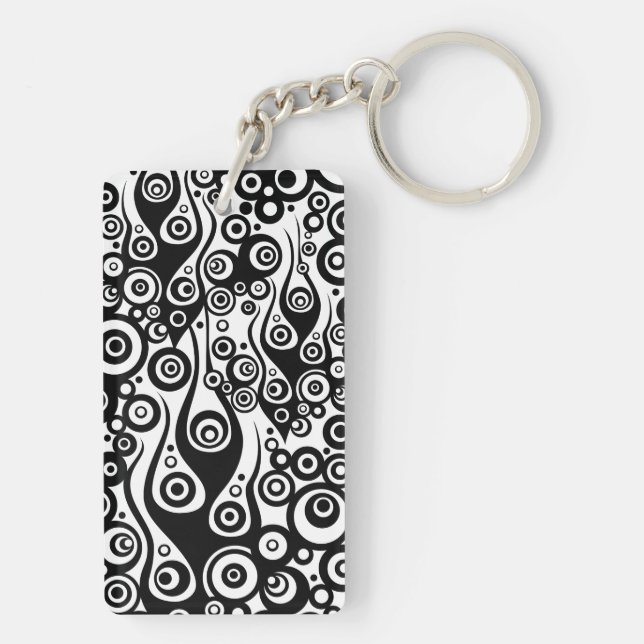 Pattern ARTs - Tattoo Circle Flames Key Ring (Back)