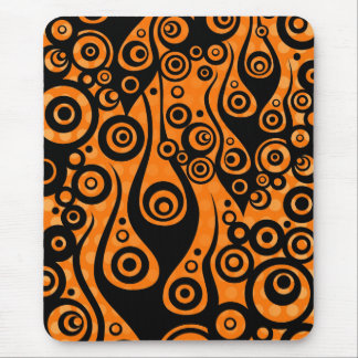 Pattern ARTs - Tattoo circle flames | orange dots Mouse Pad