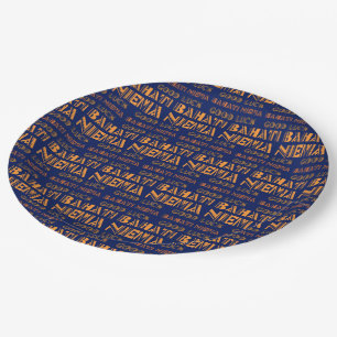 Pattern Bahati Niema, Good Luck in Swahili Paper P Plate