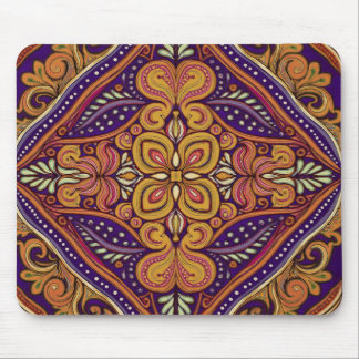 Pattern Batik Yellow Blue Mouse Pad