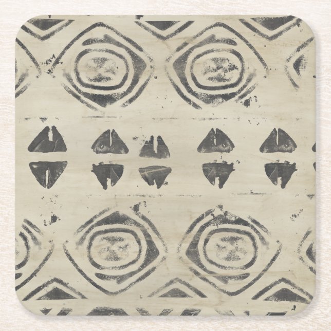 Pattern Bazaar - Rounded and Geometric Shapes Square Paper Coaster (Front)