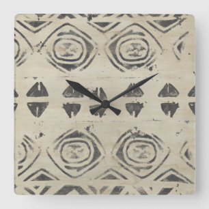 Pattern Bazaar - Rounded and Geometric Shapes Square Wall Clock