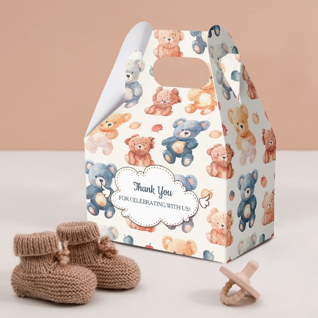 Pattern Bear Toy Baby Shower Favour Boxes (Creator Uploaded)