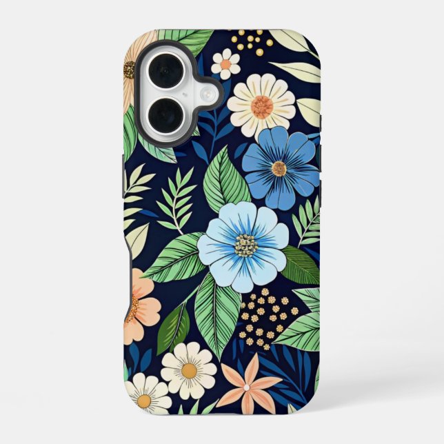 Pattern Beautiful wildflowers iPhone 16 Case (Back)