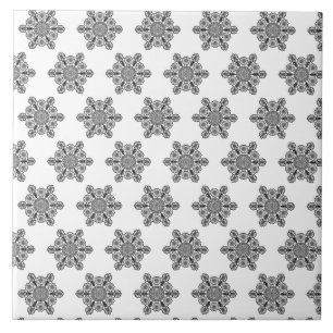 Pattern black and white ceramic tile