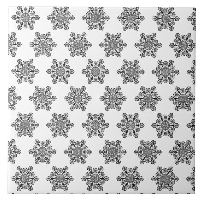 Pattern black and white ceramic tile (Front)