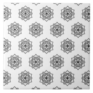 Pattern black and white ceramic tile