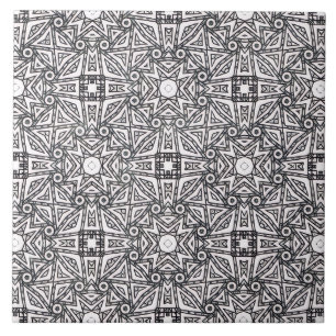 Pattern black and white ceramic tile