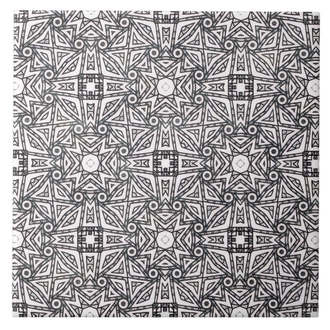 Pattern black and white ceramic tile (Front)