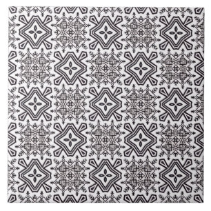 Pattern black and white ceramic tile