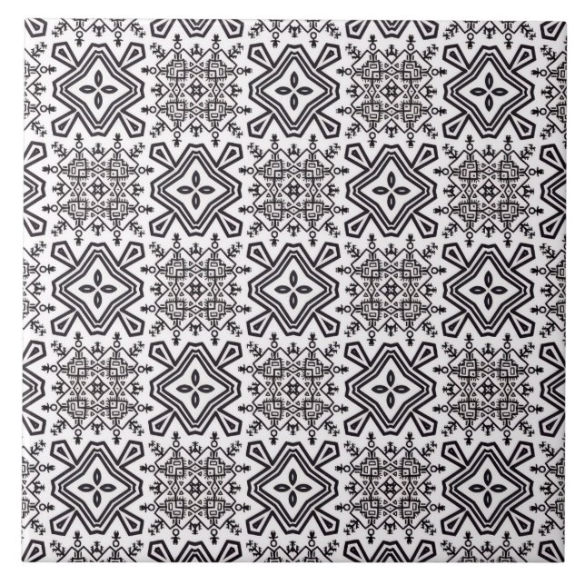 Pattern black and white ceramic tile (Front)