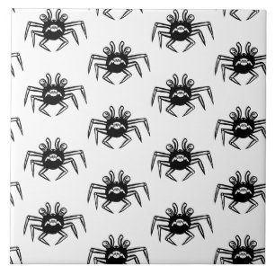 Pattern black and white ceramic tile